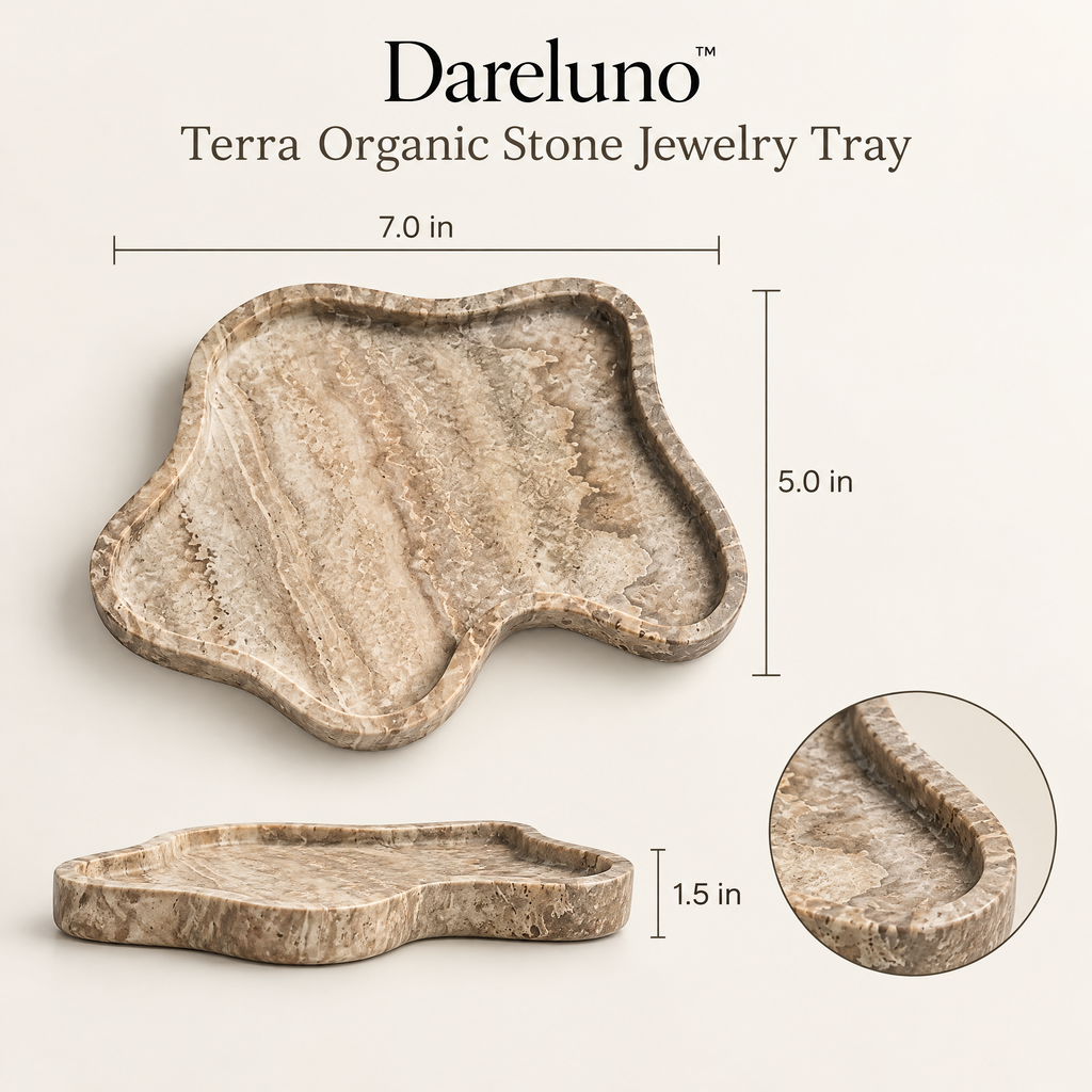 Dareluno™ Organic Wave Jewelry Tray – Sculptural Resin Ring & Trinket Organizer
