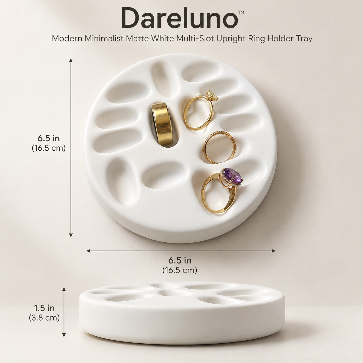 Dareluno™ Sculptural Bow Jewelry Tray – Decorative Ring & Trinket Organizer