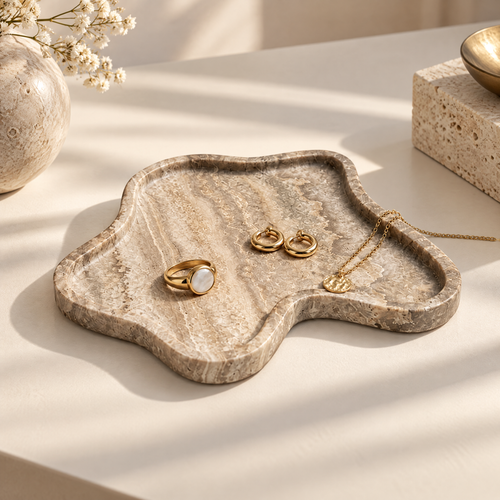 Dareluno™ Organic Wave Jewelry Tray – Sculptural Resin Ring & Trinket Organizer
