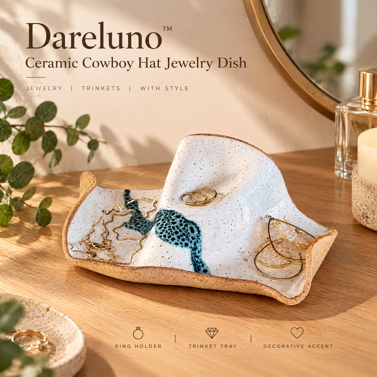 Dareluno™ Sculptural Ceramic Jewelry Dish