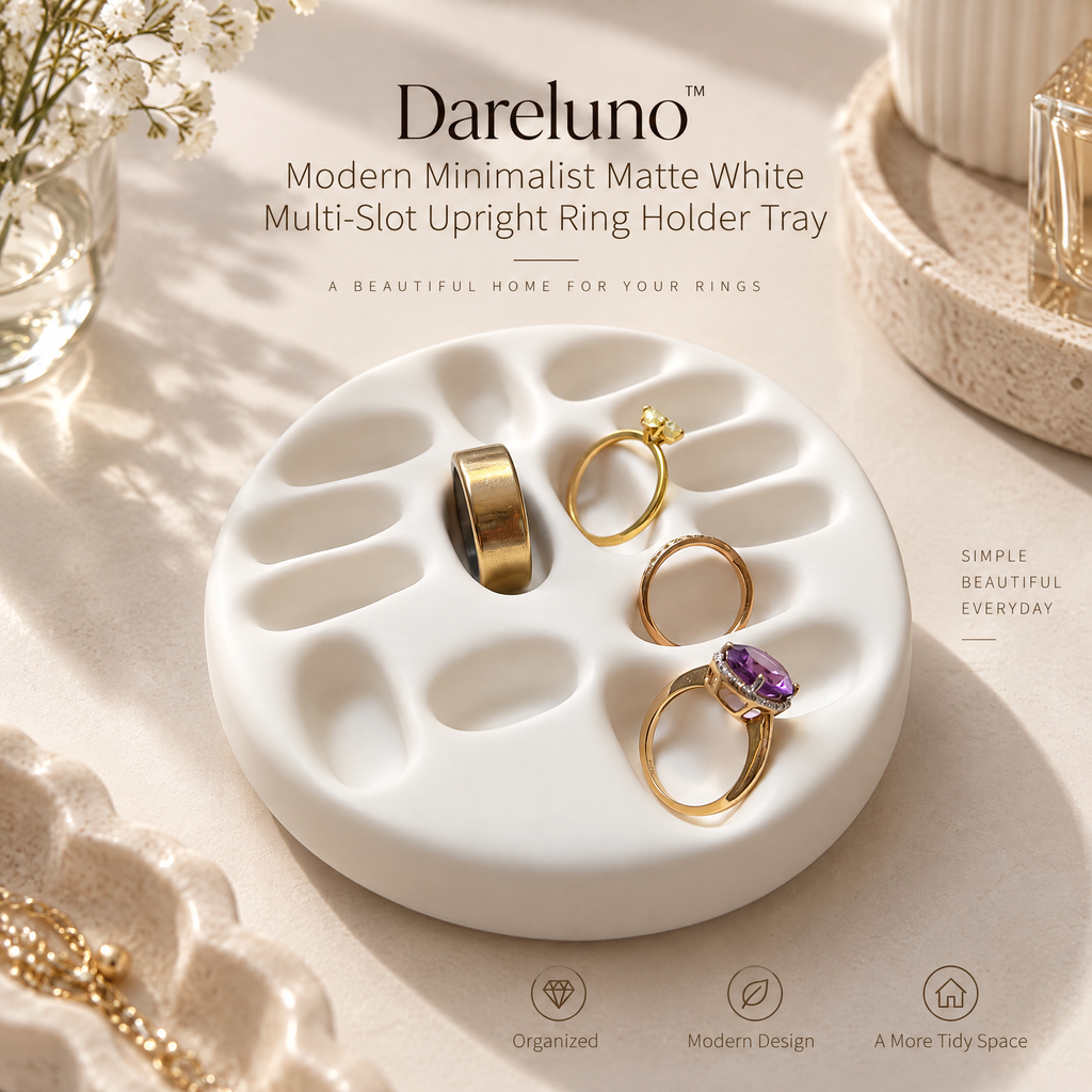 Dareluno™ Sculptural Bow Jewelry Tray – Decorative Ring & Trinket Organizer