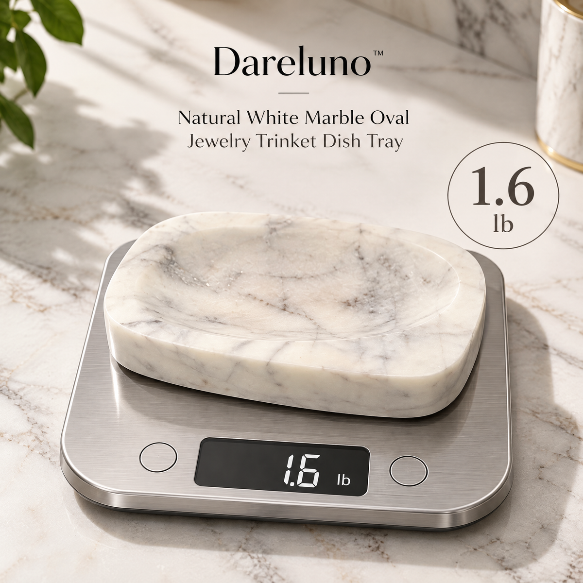 Dareluno™ Sculptural Ceramic Jewelry Tray – Decorative Trinket & Ring Organizer