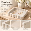 Dareluno™ Scalloped Ripple Jewelry Tray – Sculptural Resin Ring & Trinket Organizer