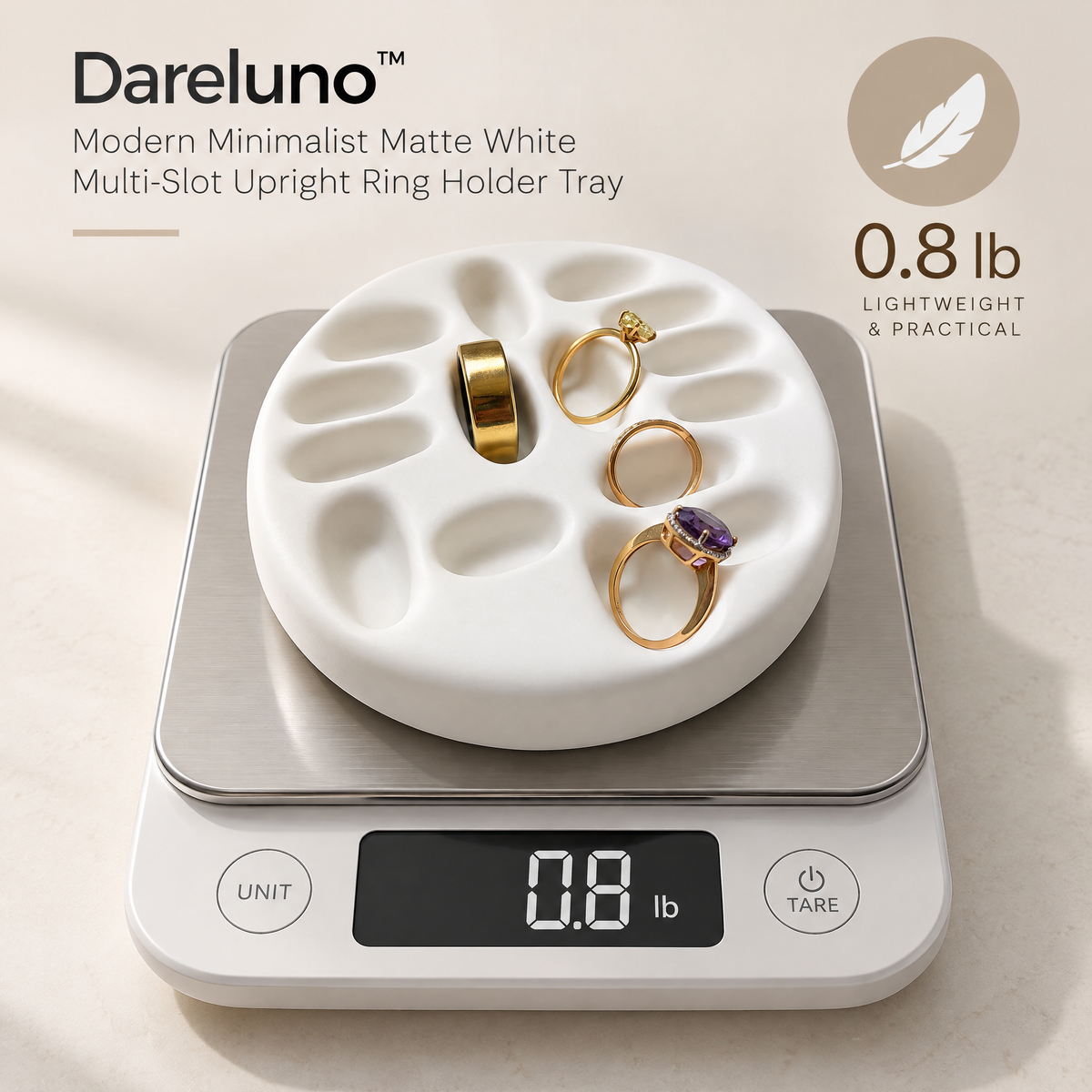 Dareluno™ Sculptural Bow Jewelry Tray – Decorative Ring & Trinket Organizer