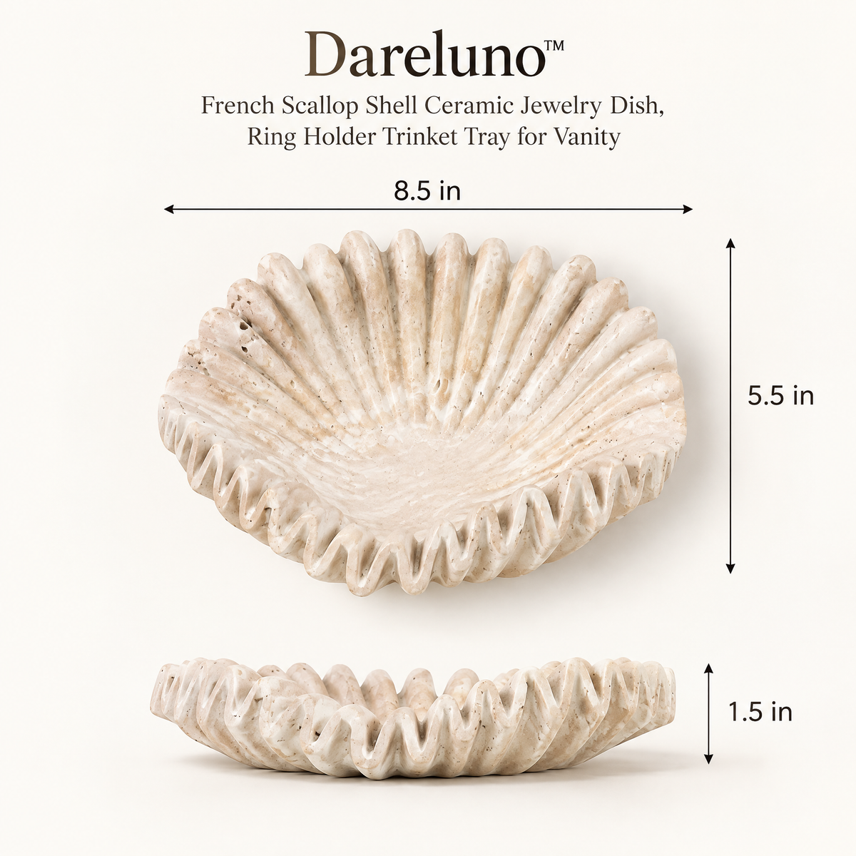 Dareluno™ Sculptural Flower Jewelry Tray – Decorative Ring & Trinket Organizer