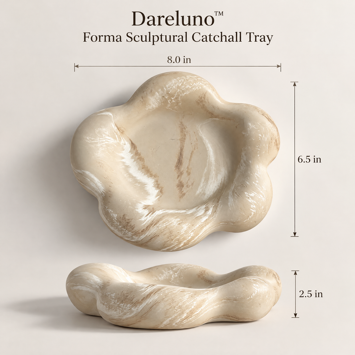 Dareluno™ Sculptural Shell Jewelry Tray – Decorative Ring & Trinket Organizer