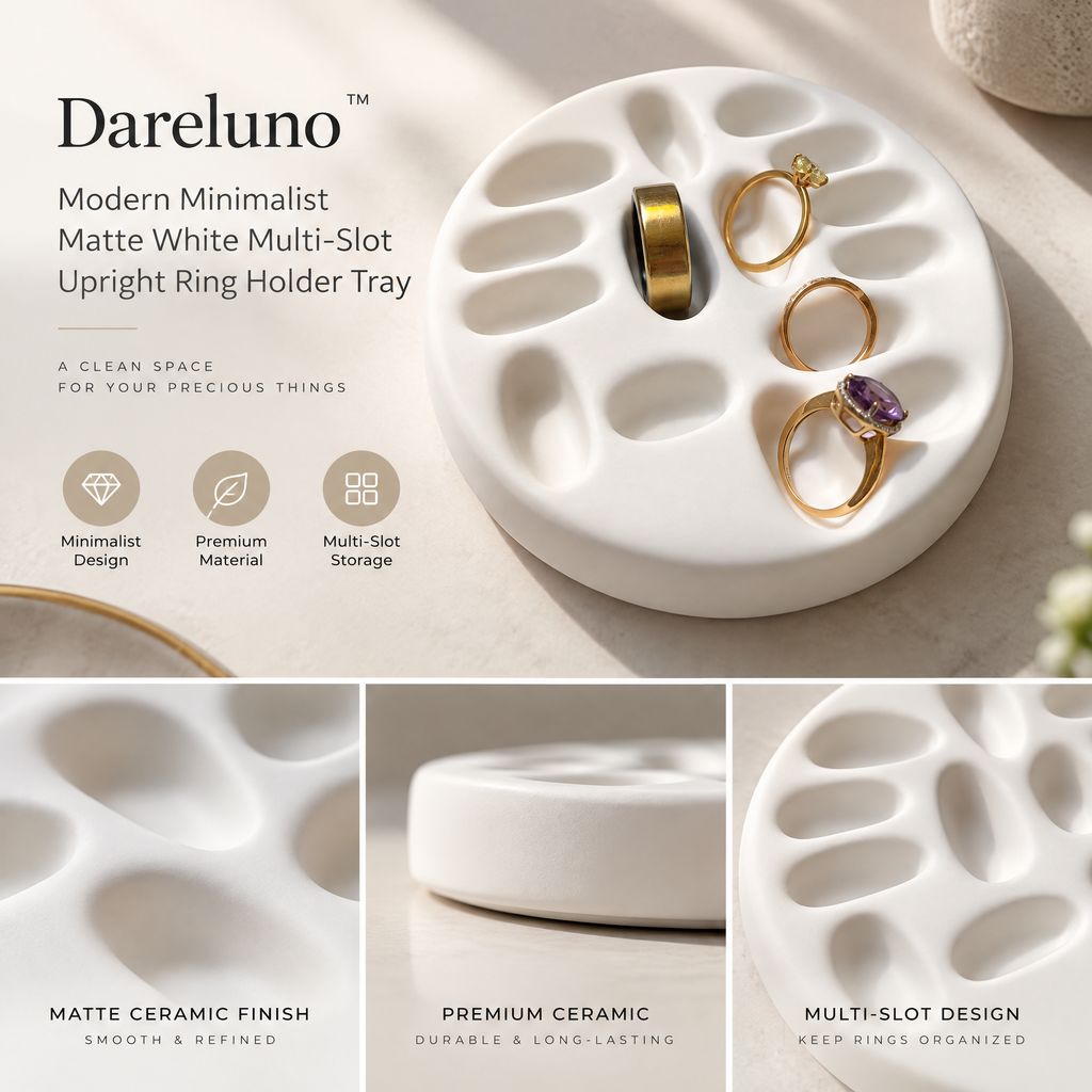 Dareluno™ Sculptural Bow Jewelry Tray – Decorative Ring & Trinket Organizer