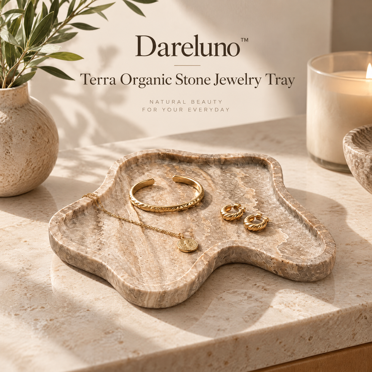 Dareluno™ Organic Wave Jewelry Tray – Sculptural Resin Ring & Trinket Organizer